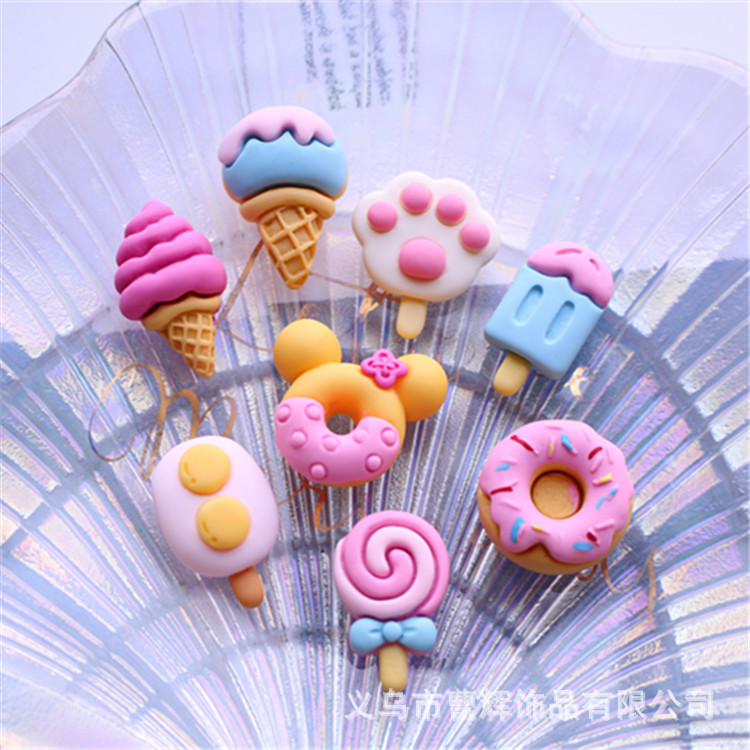 粉嫩diy树脂饰品配件手工材料  雪糕棒棒糖甜甜圈 水杯饰品盒贴片