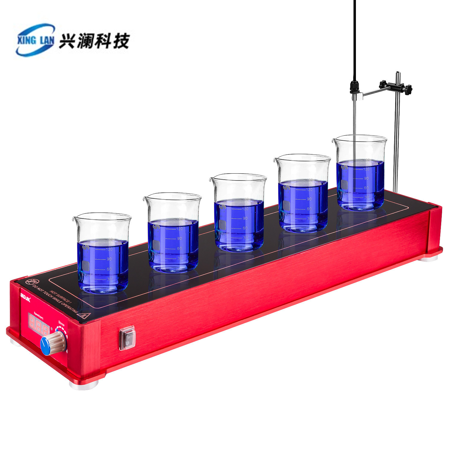 多点式数显型磁力搅拌器HMS-05H纳米微晶陶瓷加热面板厂家直销