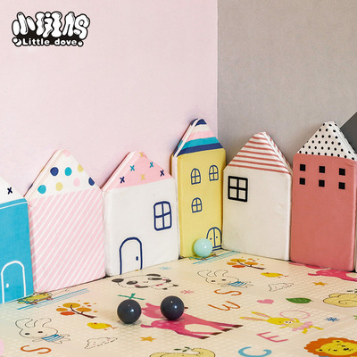 小斑鸠北欧小房子婴幼儿童房床围软包防撞头保护帐篷靠垫墙壁装饰|ru