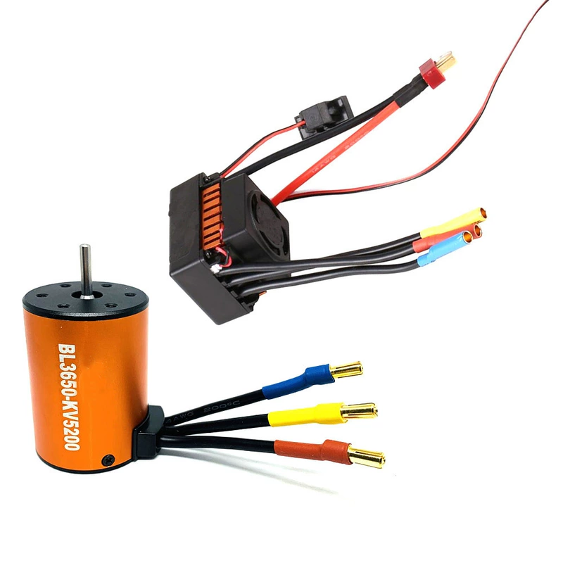 Бесколлекторный мотор BL3650 5200KV класс 540 водозащищённый с регулятором 60 А