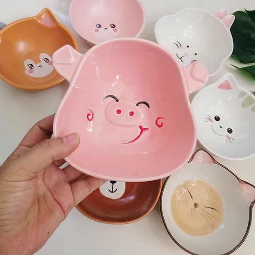 Wholesale ceramic pet dog bowls, cat bowls, radish rabbit bowls, dog food bowls, cat and dog supplies, teddy food bowls and rice bowls
