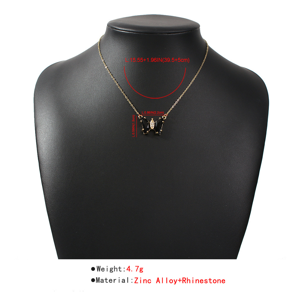 Fashion Butterfly Multicolor Glass Diamond Simple Trend Alloy Pendant Necklace Wholesale display picture 16