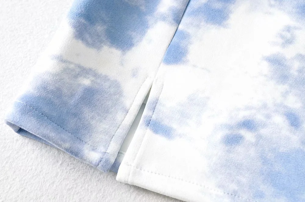 Gradient color suede tie-dye a-line skirt  NSAC14955