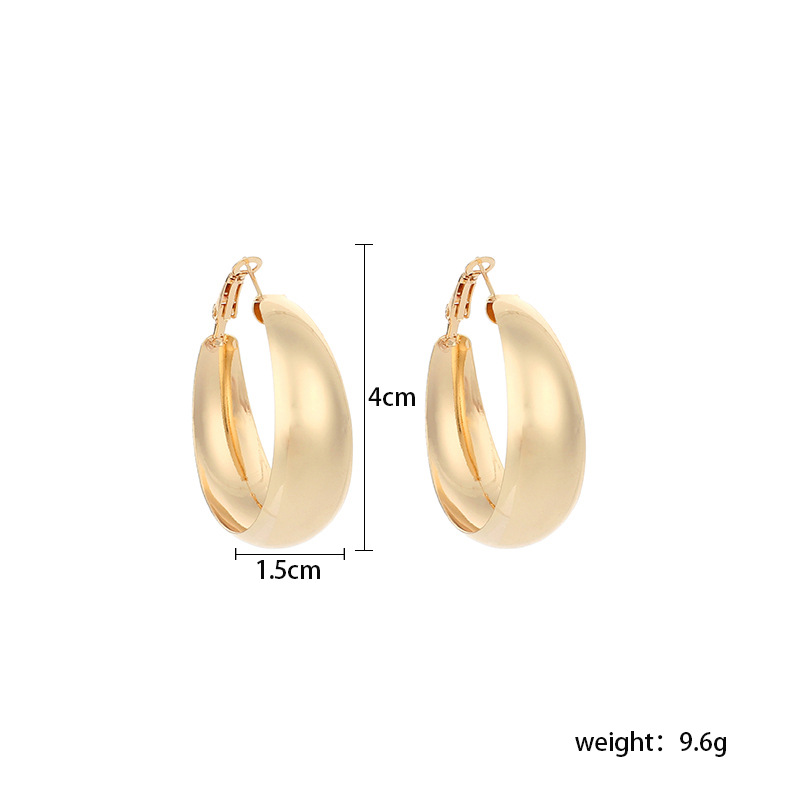Hot Selling Fashion Exaggerated Retro Geometric Big Circle Glossy Earrings Wholesale display picture 1