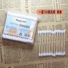 雙頭棉簽掏耳化妝用消毒棉花棒木棒卸妝棉球一次性衛生棉棒100支