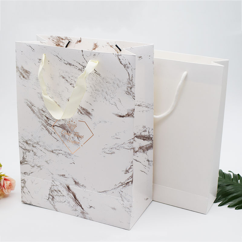 大理石纹美妆日化广告宣传培训校庆周年庆节日手提袋服装纸袋印刷