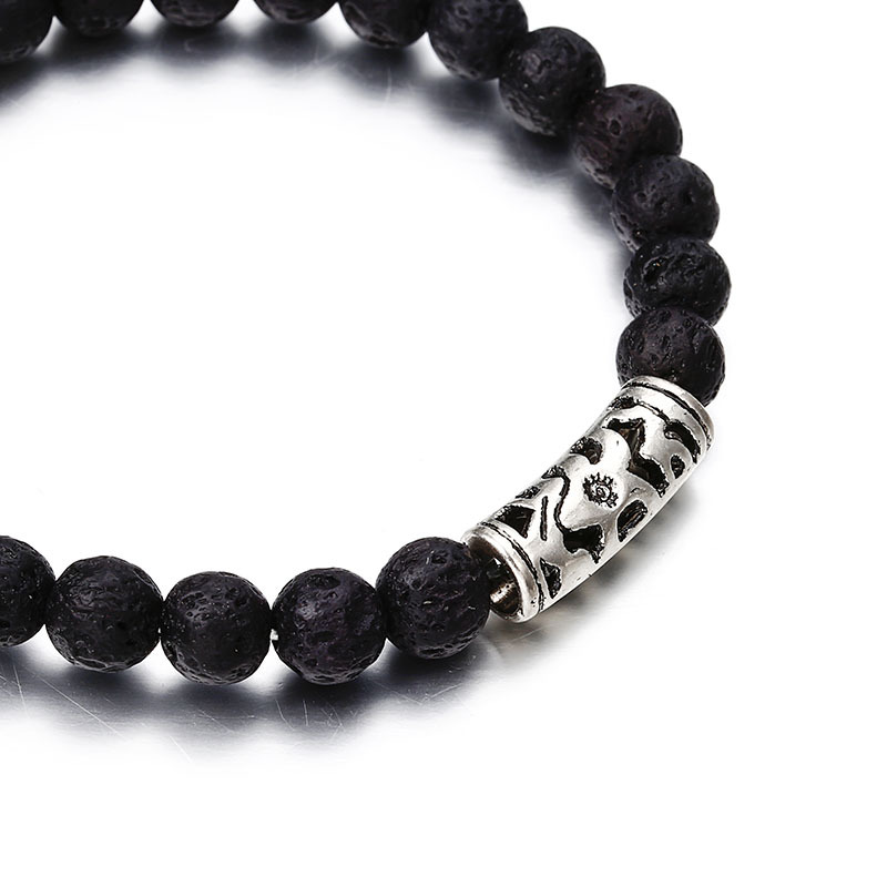 New Natural Volcanic Stone Ethnic Style Bracelet Yoga Beaded Elastic Bracelet Wholesale display picture 5