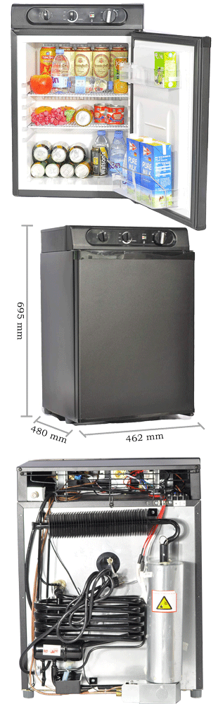 Réfrigérateur à absorption trimix Moove in Liberty, 12V, 220V 100W, Gaz,  capacité 60 litres 48xH63cm profondeur 48cm SK50605