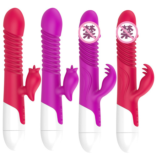 New silicone massage stick female masturbation device tongue licking telescopic heating vibrator adult sex toy wholesale