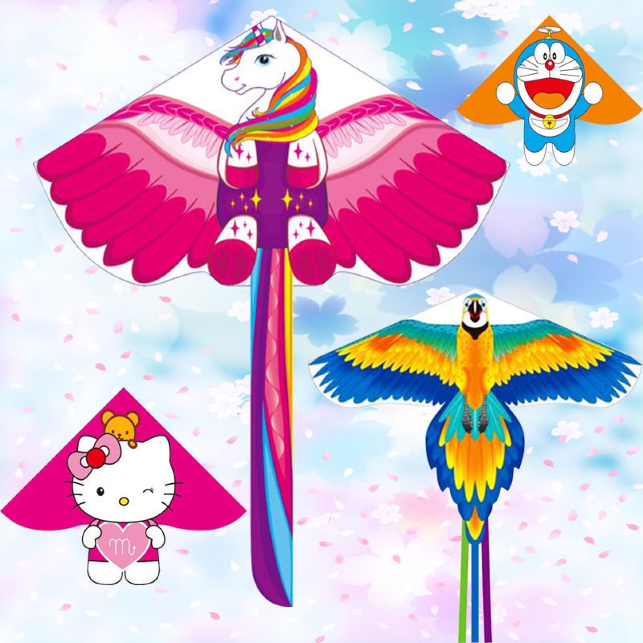 潍坊风筝批发2020新款儿童卡通大弯边全身格子布风筝包邮加工定制