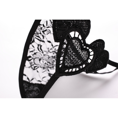 Luxurious Korean style women's underwear, ultra-thin transparent heart-shaped sexy underwear, women's lace thong T-pants 902