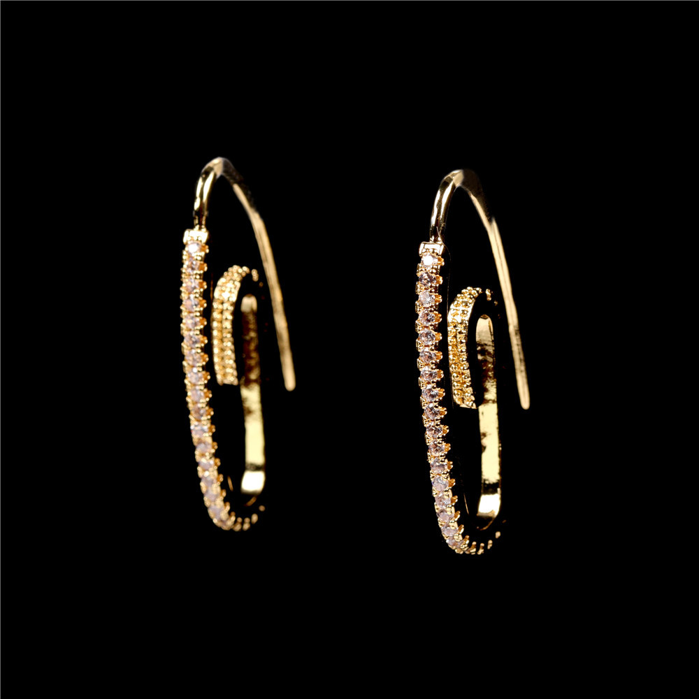 Boucles D&#39;oreilles Trombones Diamant Géométriques Irréguliers display picture 5