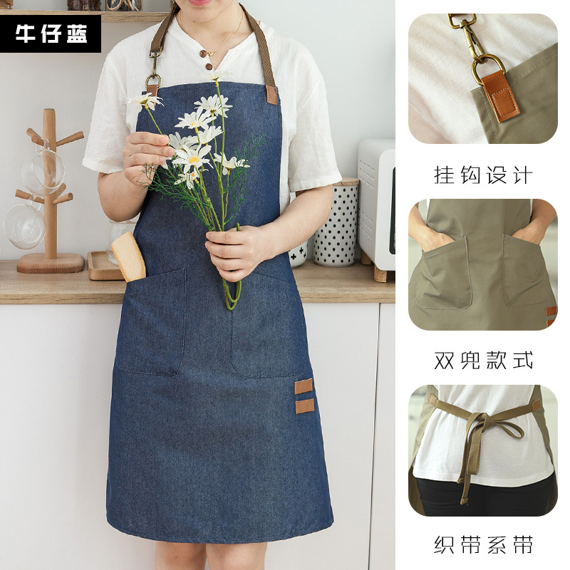 Delantal cocina casera lindo estilo japonés impermeable a prueba de aceite imprimible ropa de trabajo abrigo de moda de estilo coreano de las mujeres para adultos
