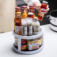 Kitchen rotating shelf wholesale plastic double-layer large round multi-functional tabletop soy sauce seasoning shelf