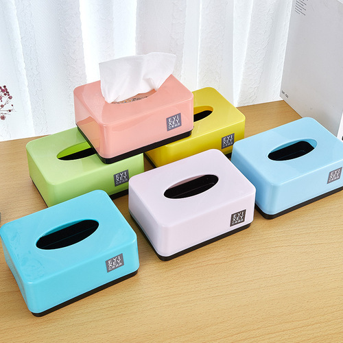 Scandinavian Thick Paper Towel Box for Restaurants, Hotels, Catering, Rectangular Commercial Plastic Tissue Box with Advertising Print