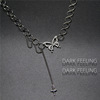 Brand necklace, small design chain for key bag  hip-hop style, trend of season, internet celebrity