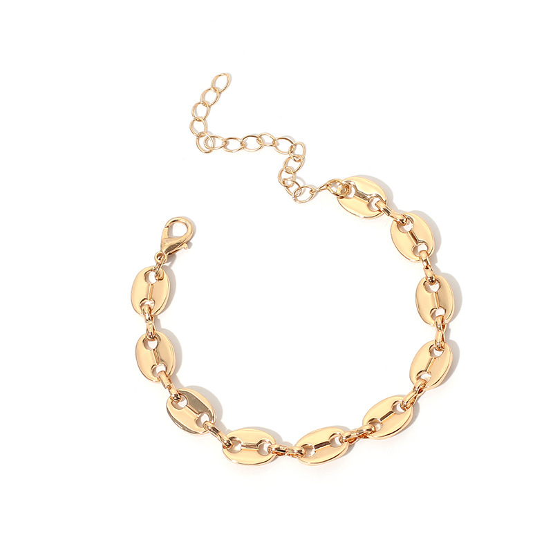 34g Weight Necklace Classification Wedding, Travel Occasion Women'S Gender White, Gold Color Fashion Pig Nose Chain Button Bracelet Necklace Sets For Women Clavicle Chain Wild Jewelry Nihaojewelry 14