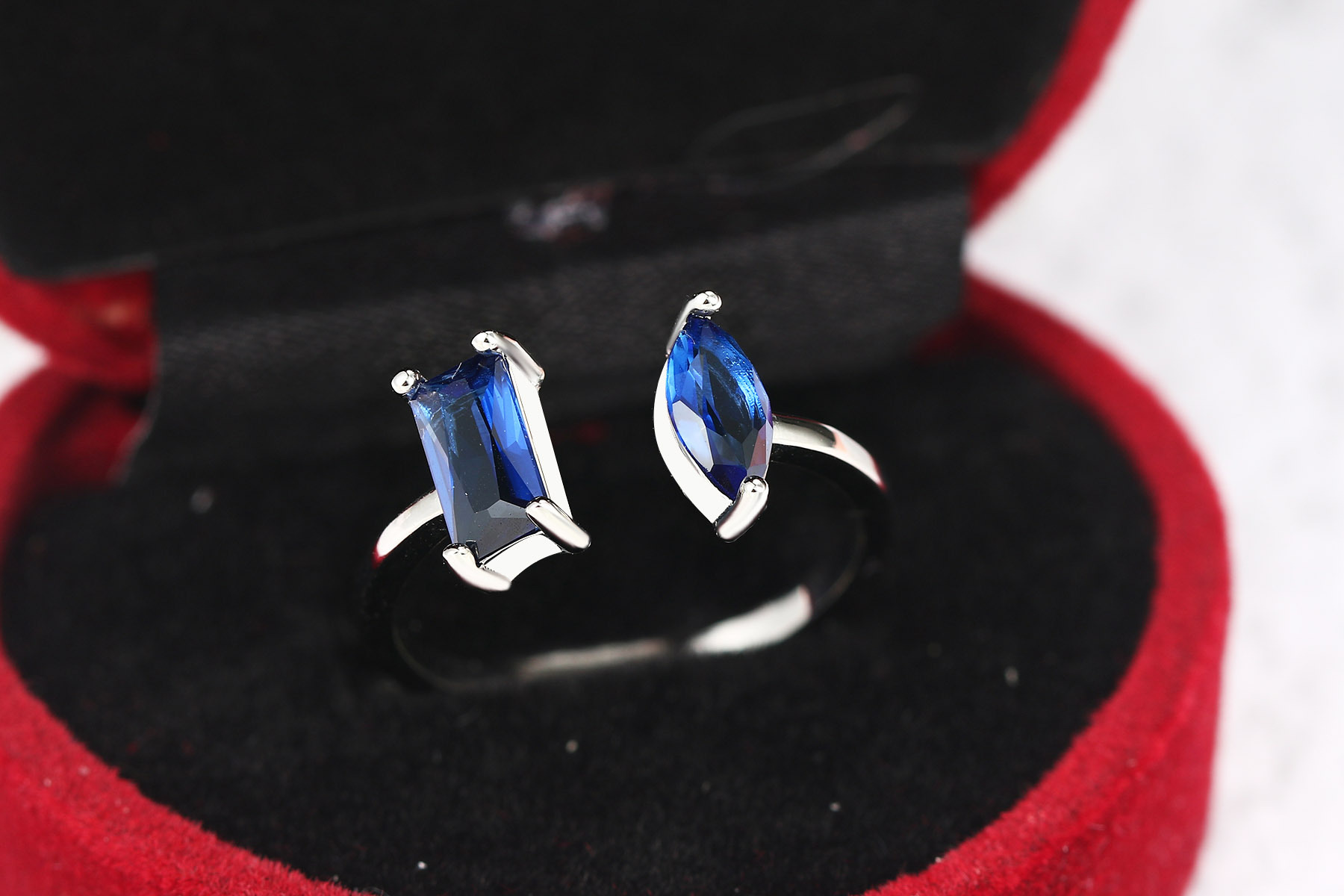 Simple Style Geometric Copper Inlay Zircon Rings 1 Piece