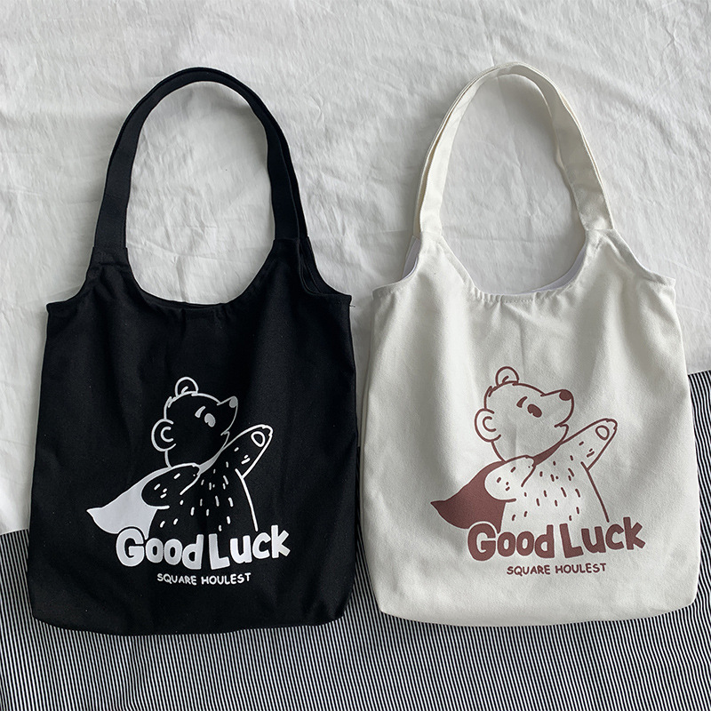 Bolsa de lona hombro de las mujeres otoño e invierno nuevo japonés Harajuku ulzzang estudiante bolsa de tela mujer ins entrega de una pieza
