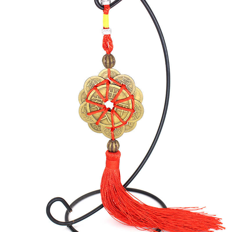 Factory wholesale hand-woven National Wind feng shui ten Emperor copper car pendant safe plum blossom copper Factory wholesale hand-woven National Wind feng shui ten Emperor copper car pendant safe plum blossom copper