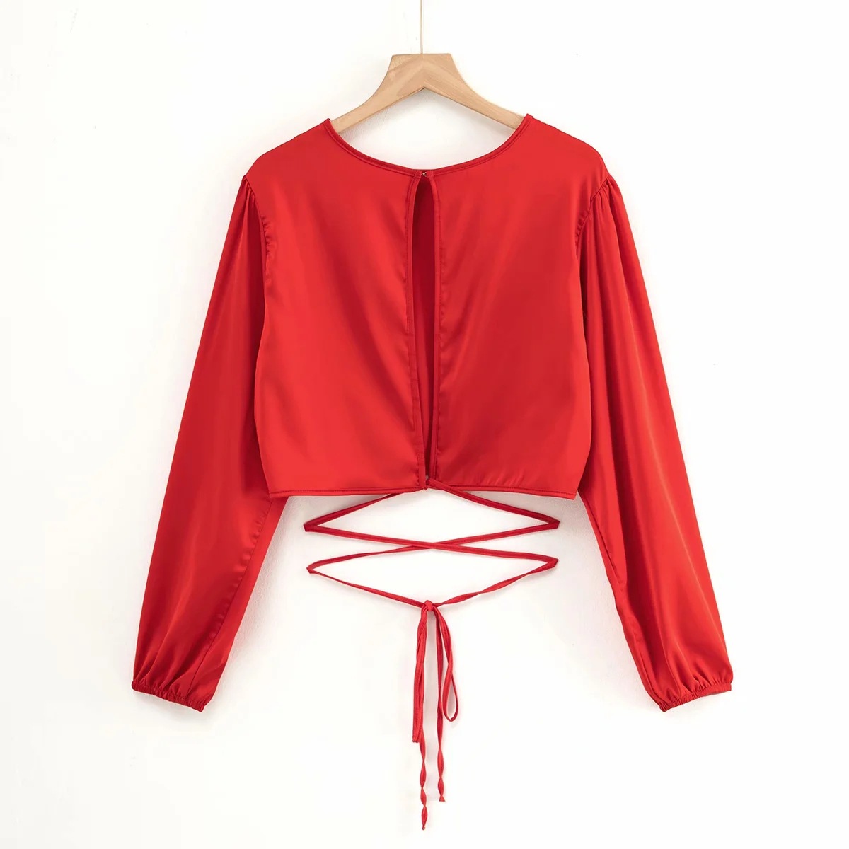 Sexy satin tie rope top fashion shirt  NSHS24085