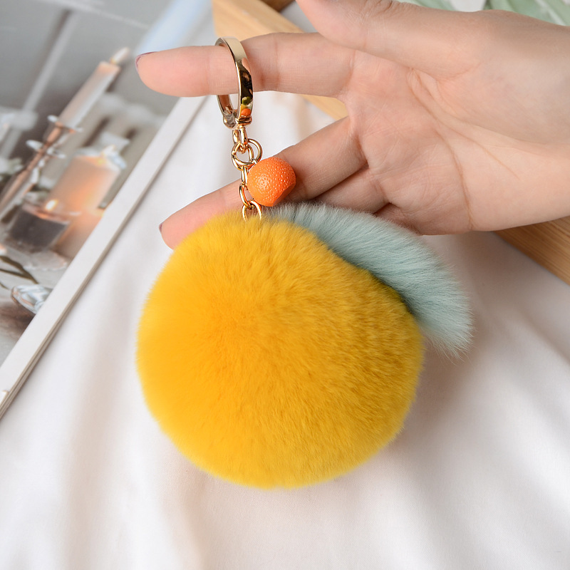Sweet Orange Rabbit hair Orange Pendant festival gift Maomao Key buckle Pendants Sweet Jewelry