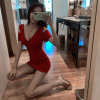 Sexy V-neck slim fit dress