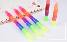 6色荧光笔 多节串式荧光笔logo广告笔