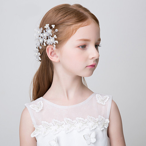 Cross-border ebay new children's headwear Korean style beautiful girl imitation pearl hairpin flower girl hairpin children's hair accessories