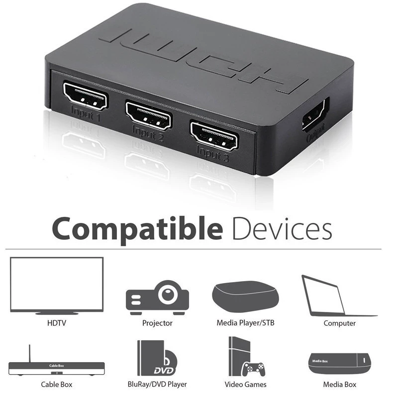 Заводская прямые поставки HD HDMI переключатель Three In-one HDMI Switch, 3 входа 1 выход, класс 1