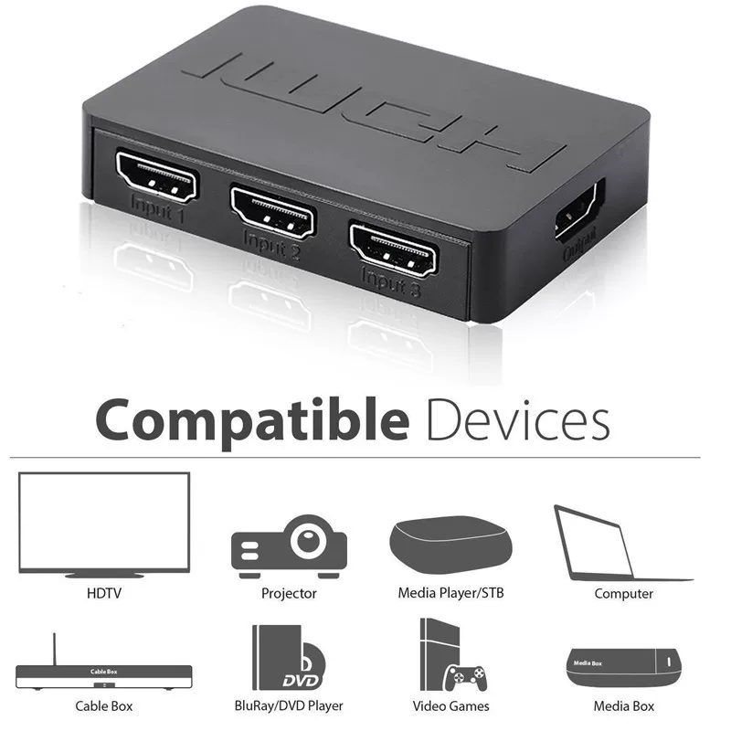 Заводская прямые поставки HD HDMI переключатель Three In-one HDMI Switch, 3 входа 1 выход, класс 1