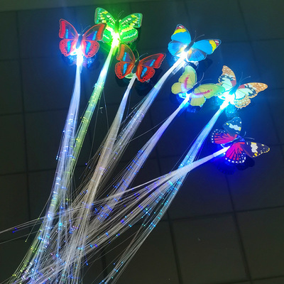 Colorful butterfly luminescence Braid birthday Party entertainment Cheer prop Stall goods Source Jewelry factory wholesale