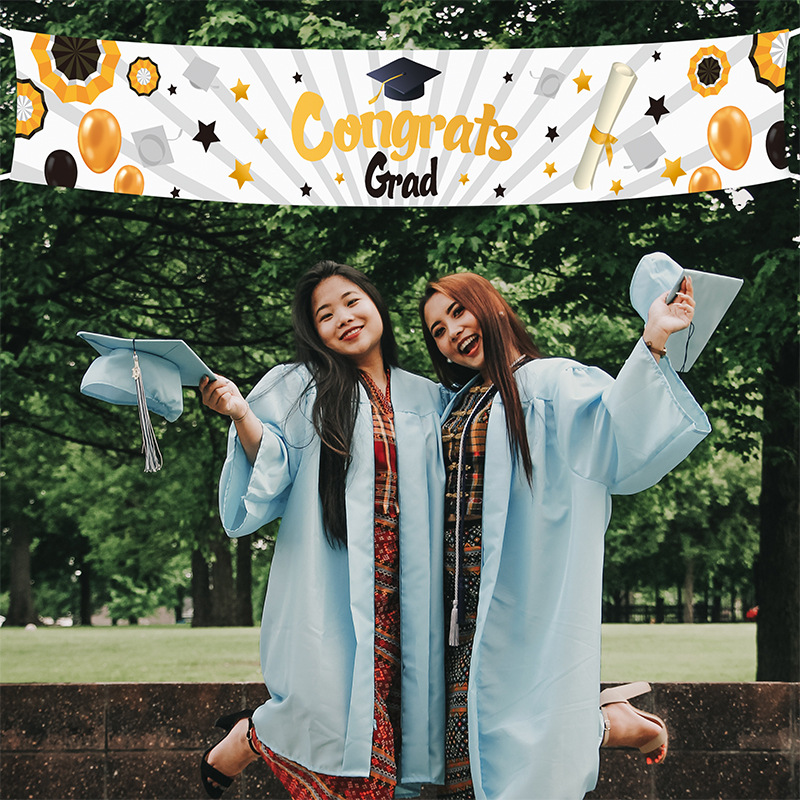 FELICITACIONES GRADO temporada de graduación banner poster Amazon nueva bandera colgante bandera de la puerta Bandera de graduación personalizada image 7