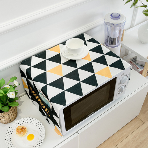 Microwave oven cover dust cover oven oil cover dust cover square towel mat kitchen household one piece drop shipping