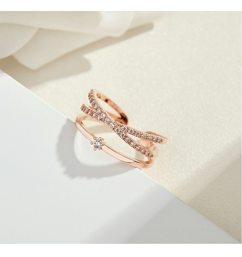 Fashion Geometric Copper Plating Zircon Open Ring display picture 2