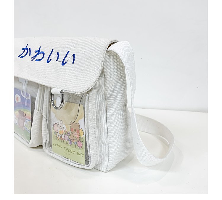 Cute Cartoon Transparent Canvas Bag Korean Chic Student Wild Class Package Wholesale Nihaojewelry display picture 65