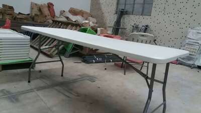 Factory Wholesale pc Plastic Rectangular table outdoors leisure time fold white Metal Table