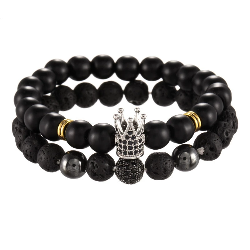 Matte accessory, zirconium, bracelet, set, (Cross-border trading), 8mm, micro incrustation