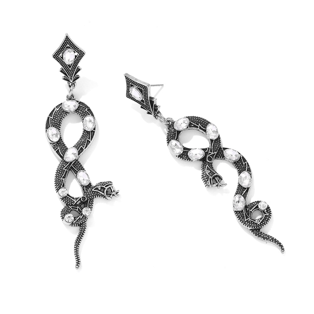 Boucles D&#39;oreilles En Python De Perles Incrustées De Serpent Exagéré display picture 12