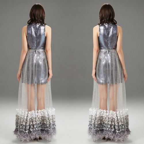 Evening Dresses cocktail party banquet dress vestido de banquete de cóctel Sequined feather Embroidered Party evening dress