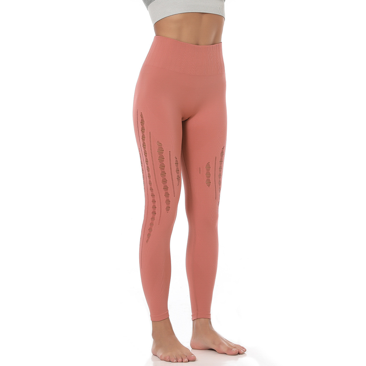 Mesh Breathable Quick-Drying Seamless High Waist Fitness Pants NSLX22862