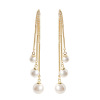 Silver needle from pearl, advanced universal earrings with tassels, silver 925 sample, 2020 years, bright catchy style, high-quality style