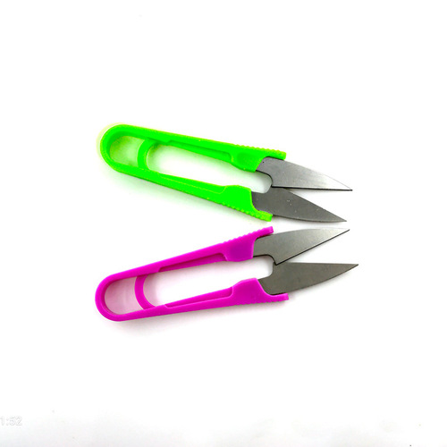 Yarn scissors, U-shaped scissors, cross-stitch U-shaped small scissors, plastic colored yarn, thread ends, fishing line, yarn scissors