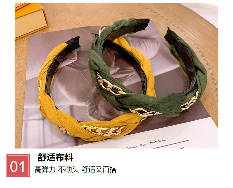 Leather Velvet Cross Wide-side Headband display picture 26