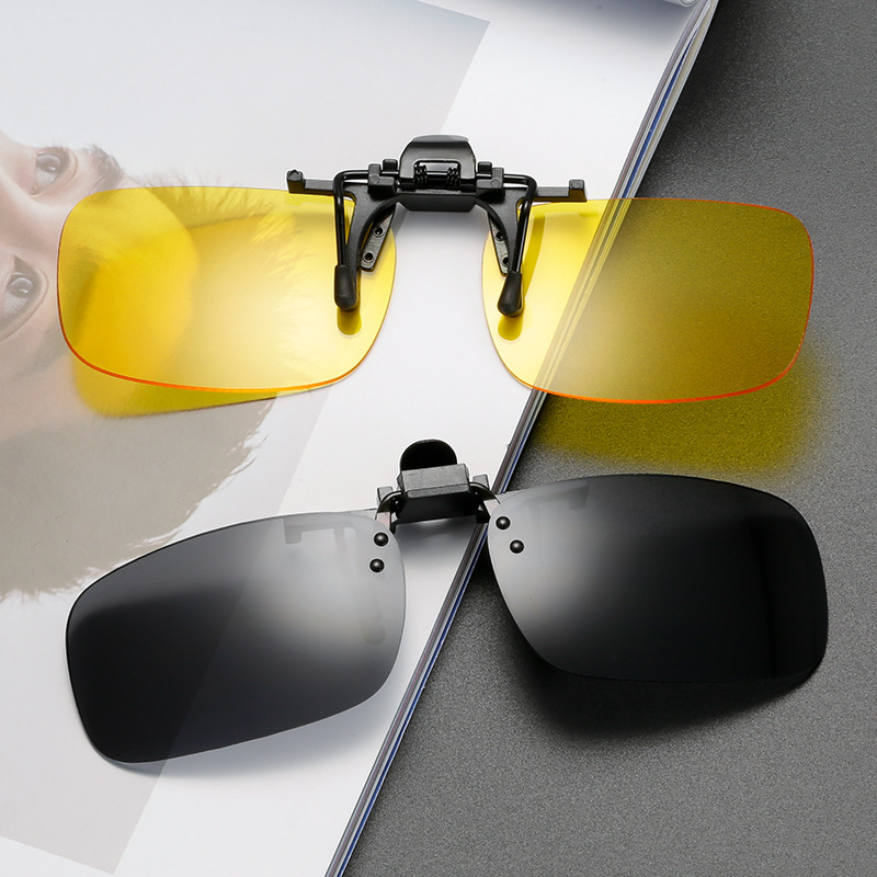 眼鏡夾片PC防爆夾片式蛤蟆款太陽鏡時尚開車夜視駕駛超輕近視夾片