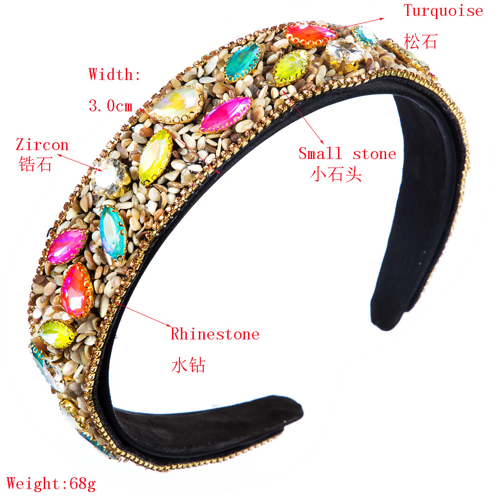 Korean Wide-edge Crystal Headband Korean Hair Accessories Fashion Cheap Headband Wholesale display picture 1