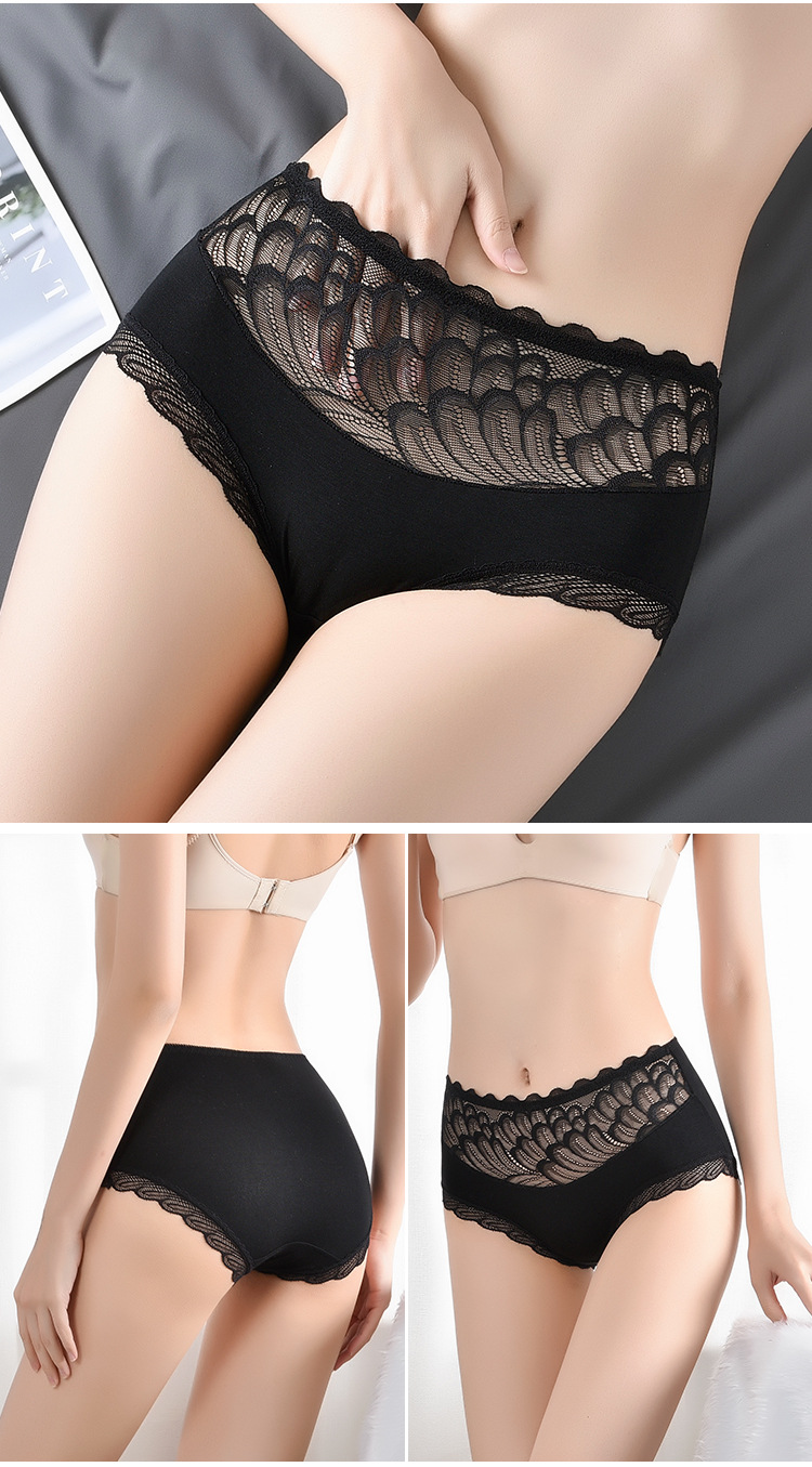 Solid Color Seamless Breathable Mid Waist Briefs display picture 8