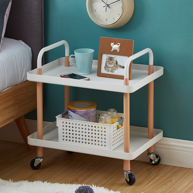 2020年爆款北欧风格奢华移动手推车简约厨房客厅收纳置物方型架