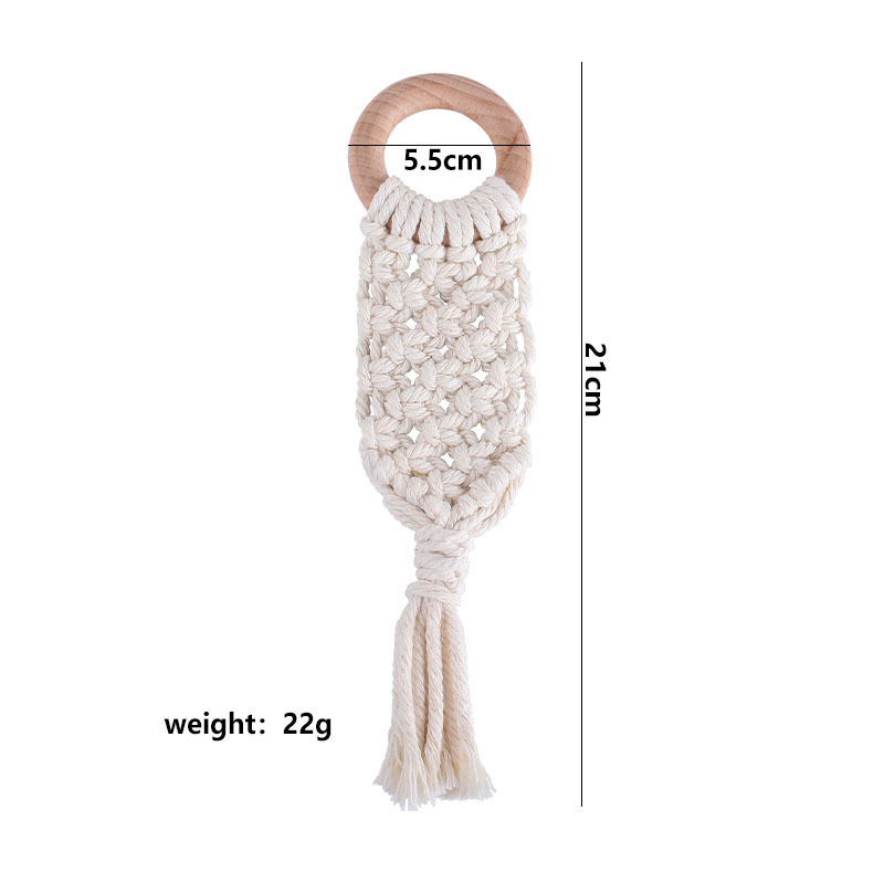 Bebé creativo haya juguete mordedor nuevo hecho a mano tejido algodón cuerda juguete infantil dientes molienda palo