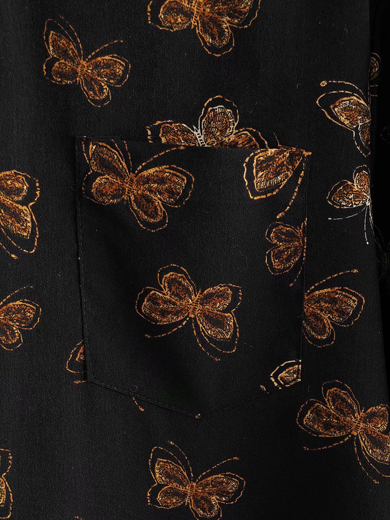 winter butterfly print blouse NSAM19314